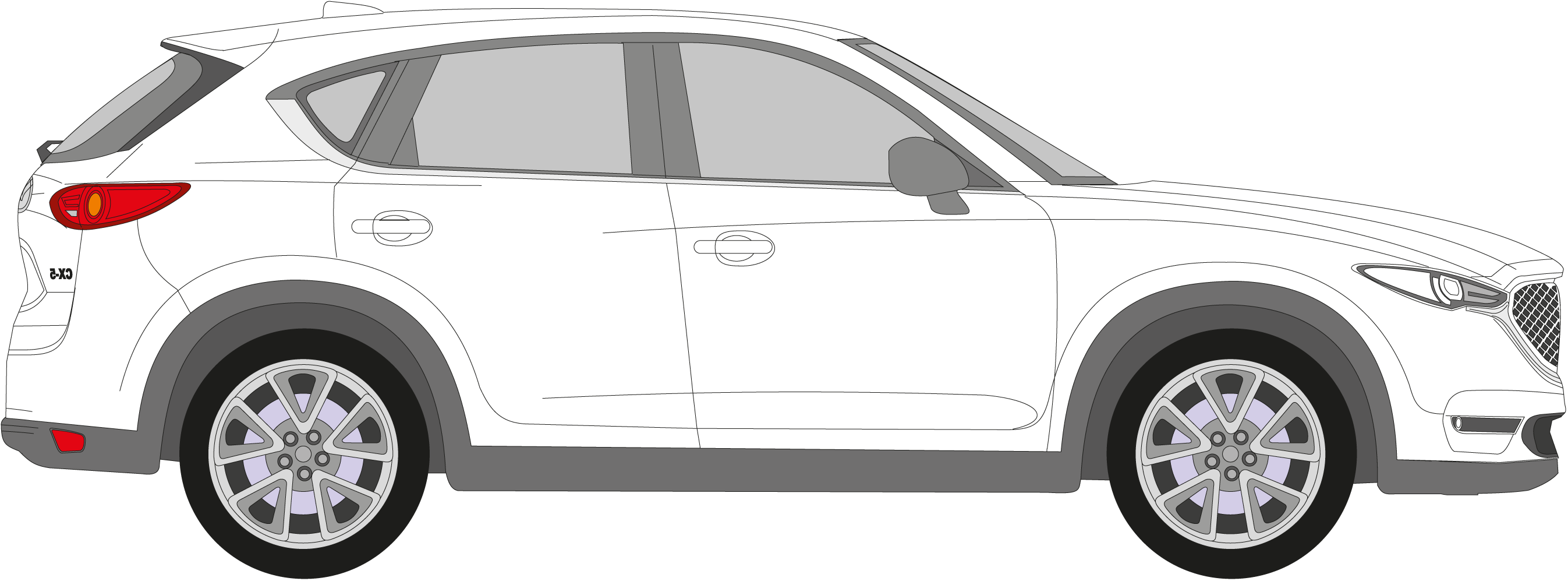 Mazda C X5 Side View Vector Illustration