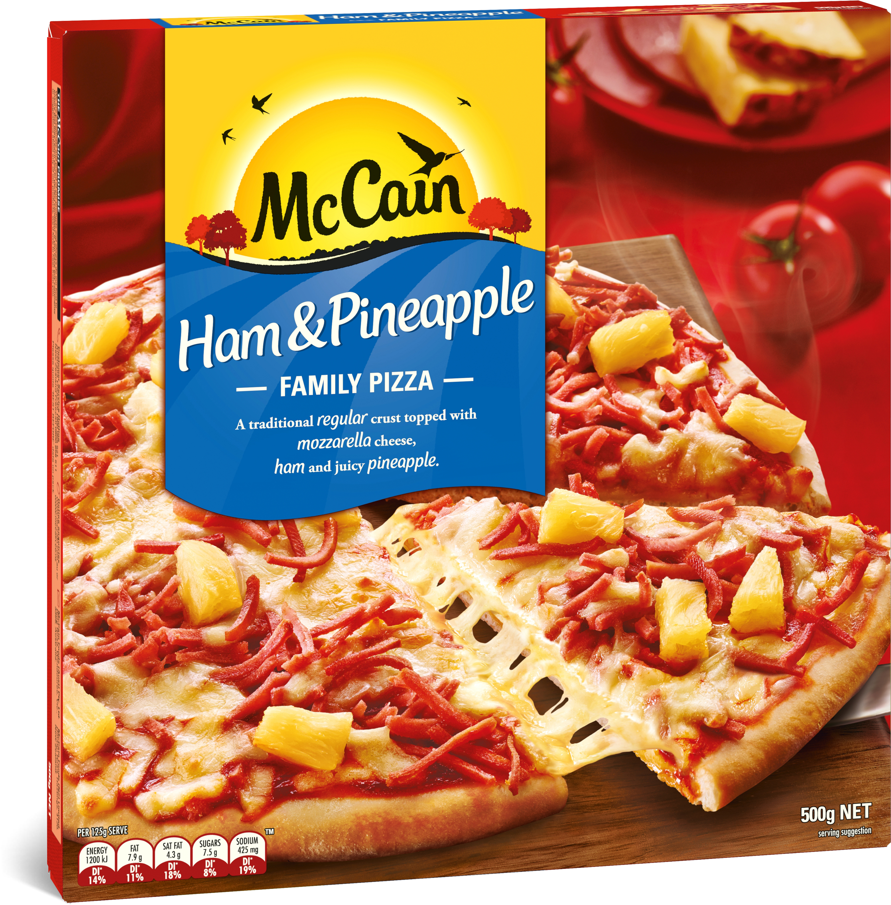 Mc Cain Hamand Pineapple Family Pizza Box