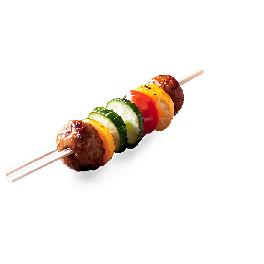 Meatball And Vegetable Skewer Png Wbs