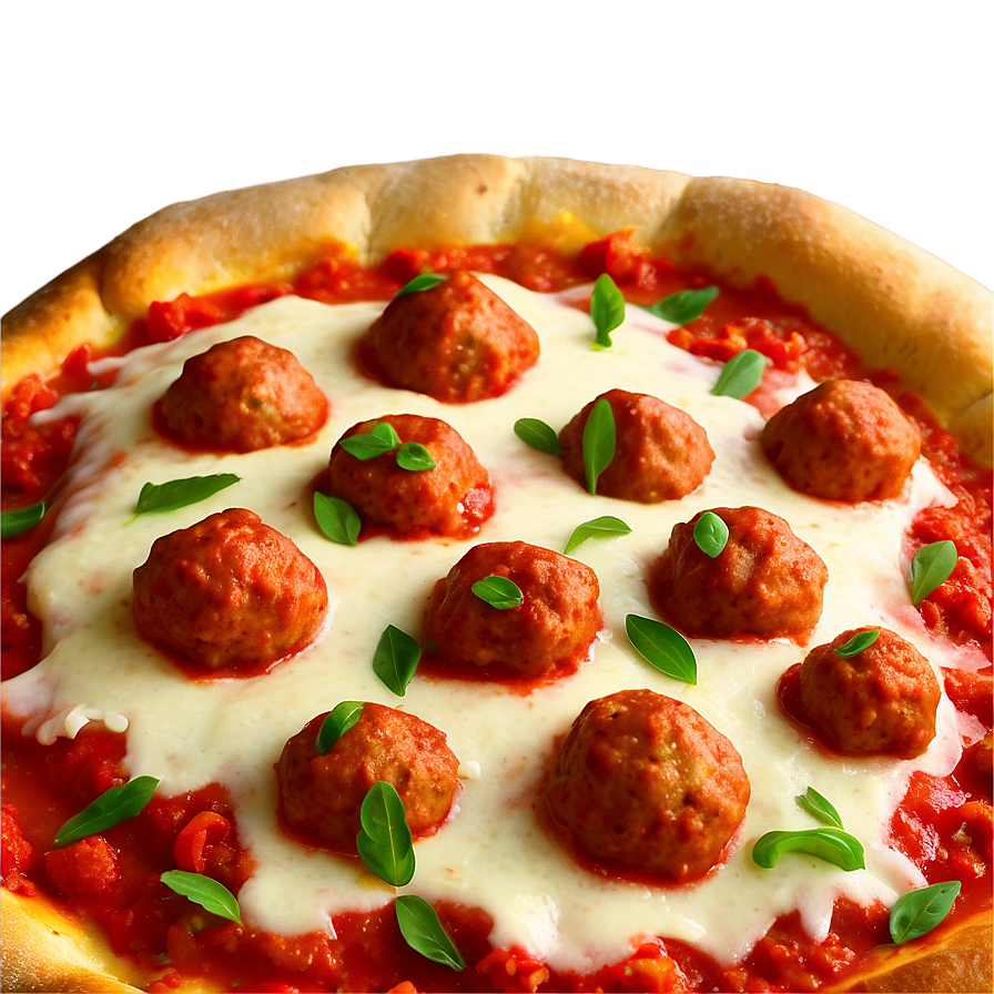 Meatball Marinara Pizza Png Jce