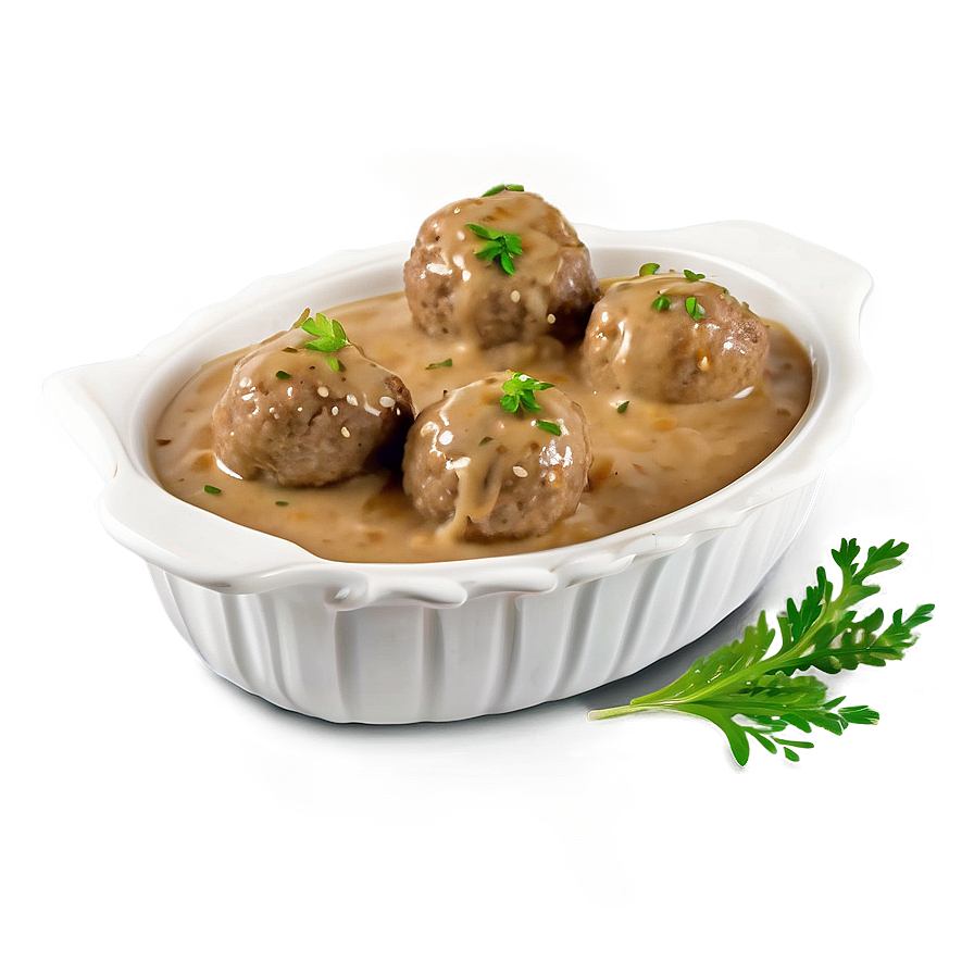 Meatball With Mushroom Gravy Png 06242024