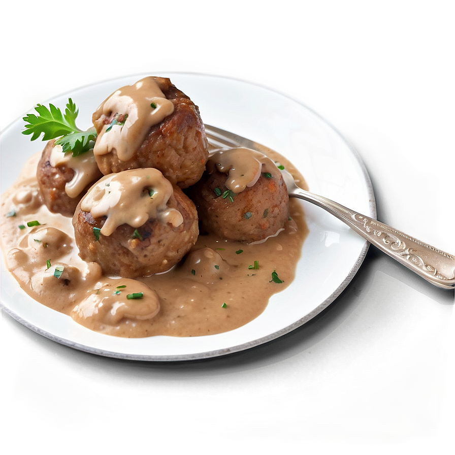 Meatball With Mushroom Gravy Png 29