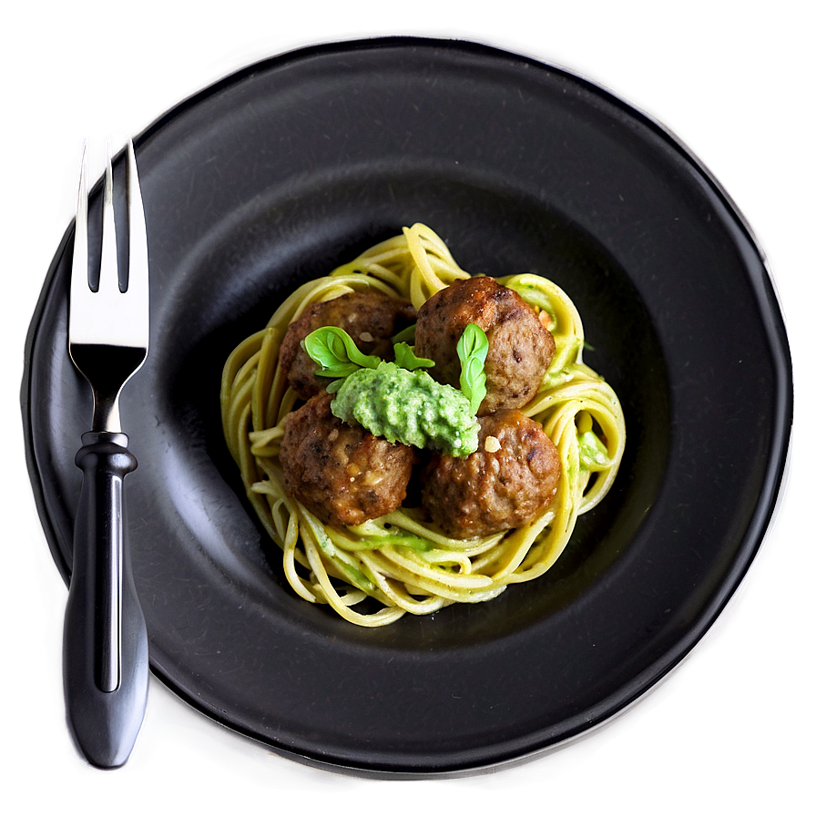 Meatball With Pesto Pasta Png 06242024