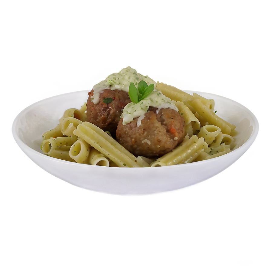 Meatball With Pesto Pasta Png Ktn16