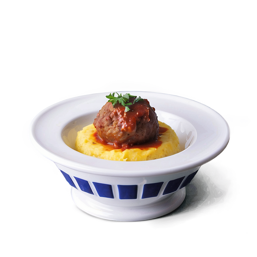 Meatball With Polenta Png 06242024