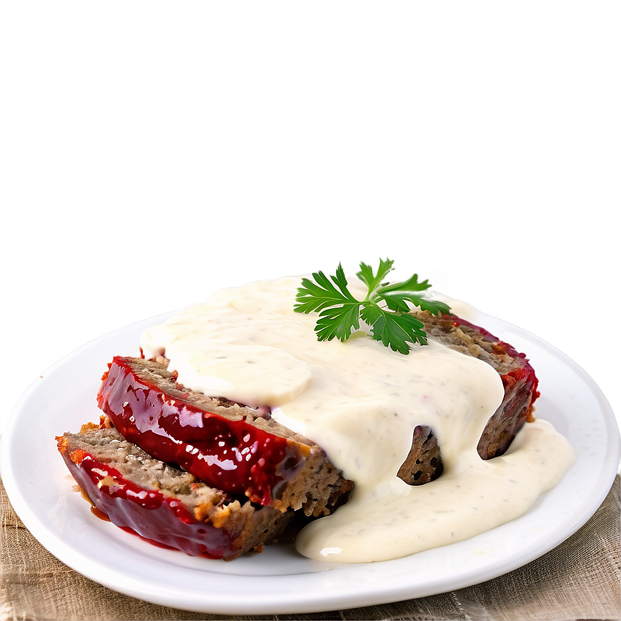 Meatloaf With Creamy Topping Png Een