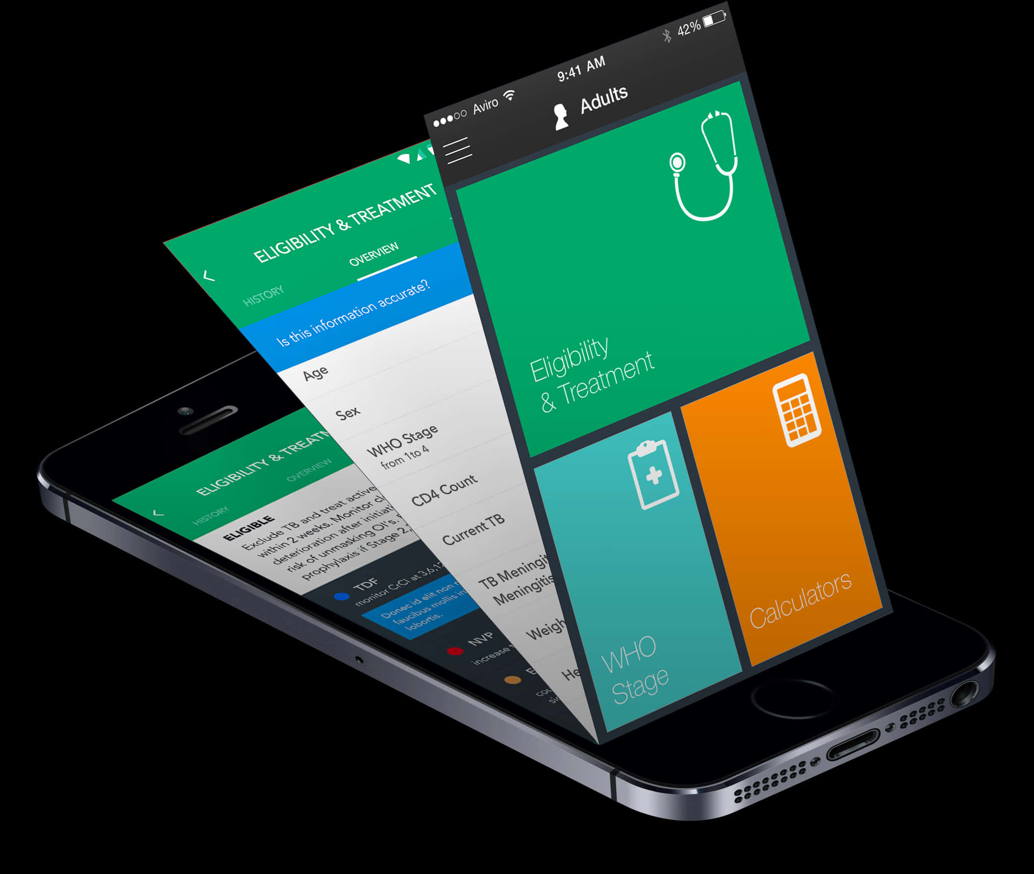 Medical App Interfaceon Smartphones