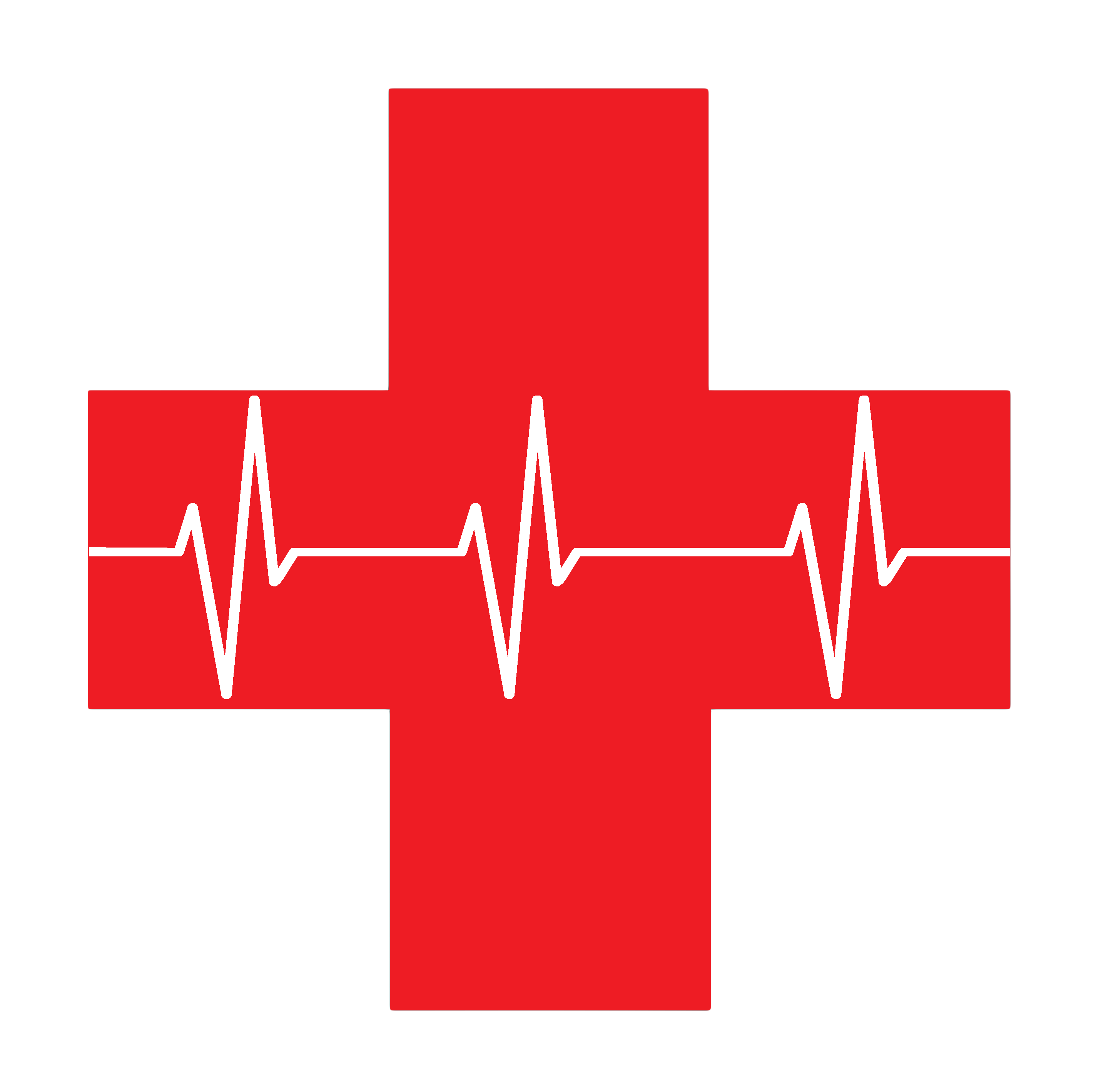 Medical Cross Heartbeat Symbol