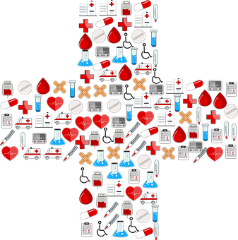 Medical Symbols Cross Composition