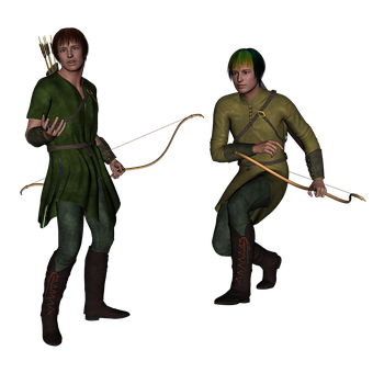 Medieval Archer Duo3 D Render