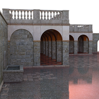 Medieval Courtyard3 D Rendering