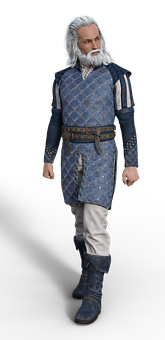 Medieval Fantasy Figurein Blue Tunic