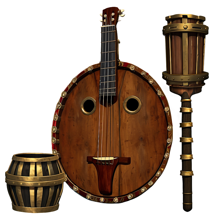 Medieval Minstrel Instruments Png Pvk