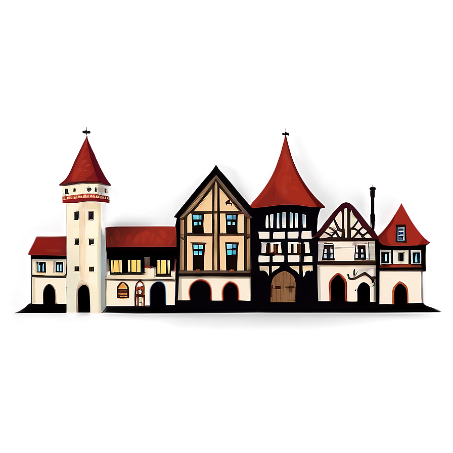 Medieval Town Illustration Png 72