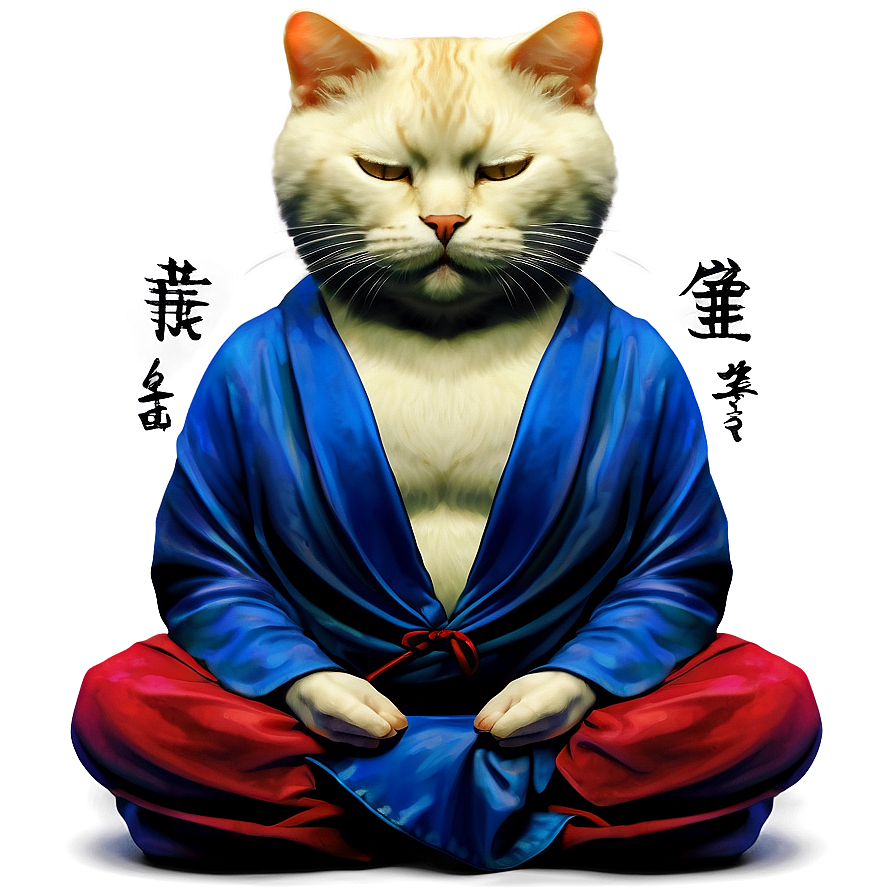 Meditating Zen Master Cat Vector Png Xwx