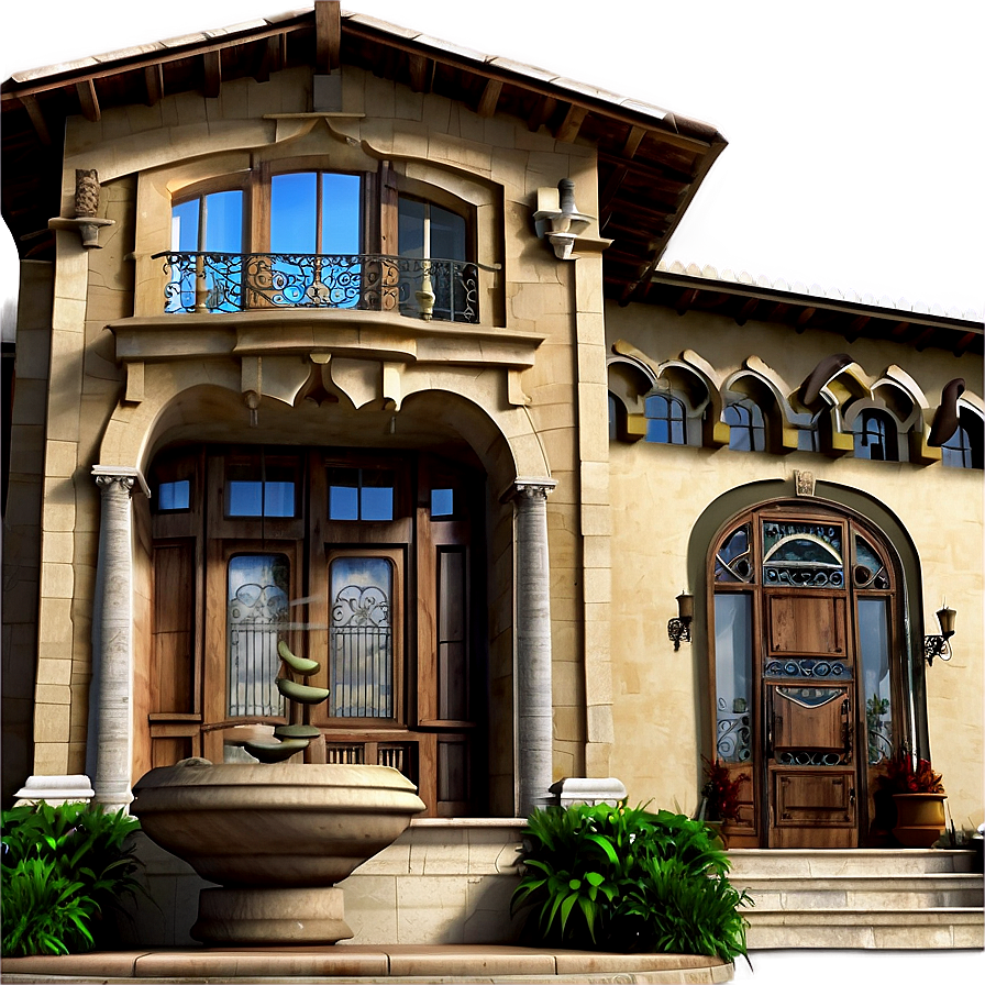 Mediterranean Mansion Facade Png 30