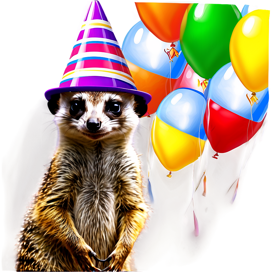 Meerkat In Party Hat Png Bmk30