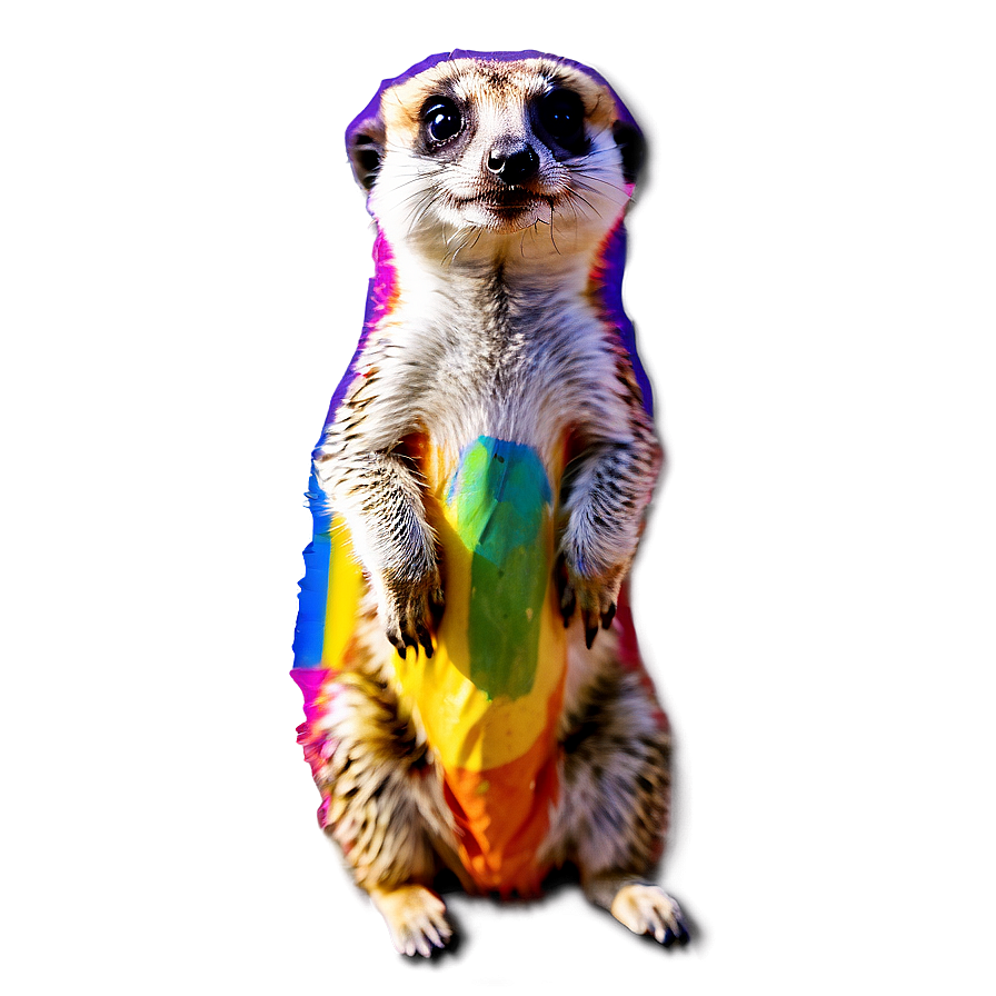 Meerkat With Colorful Background Png 45