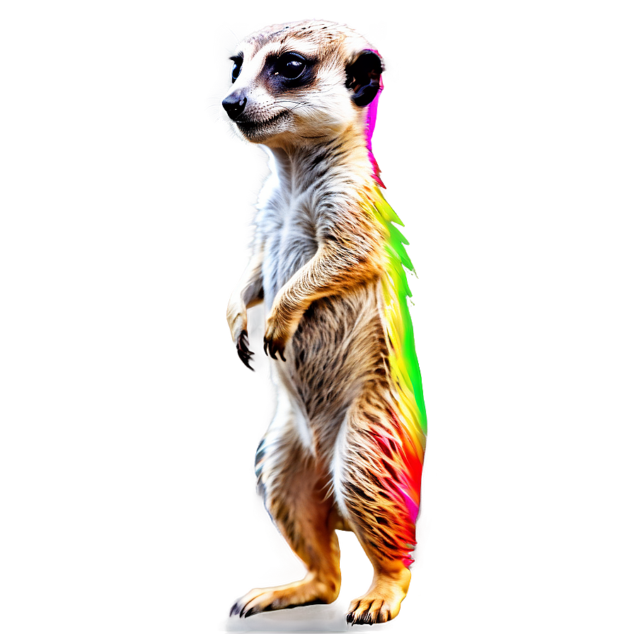 Meerkat With Colorful Background Png Ijv