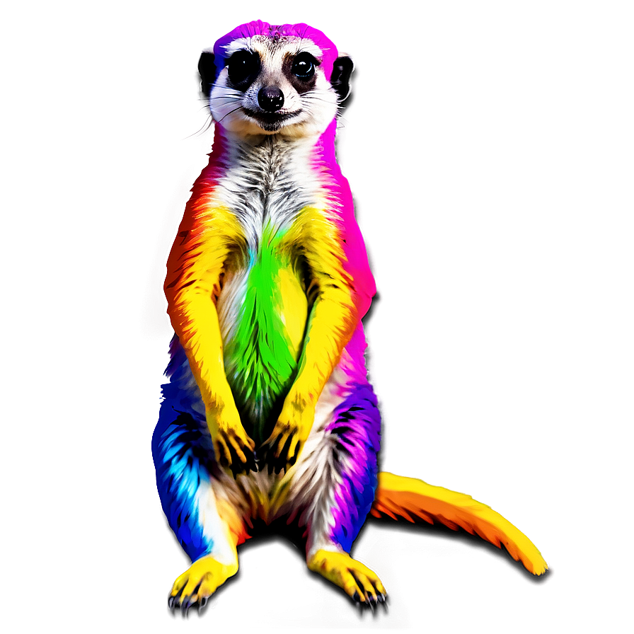 Meerkat With Colorful Background Png Kdu