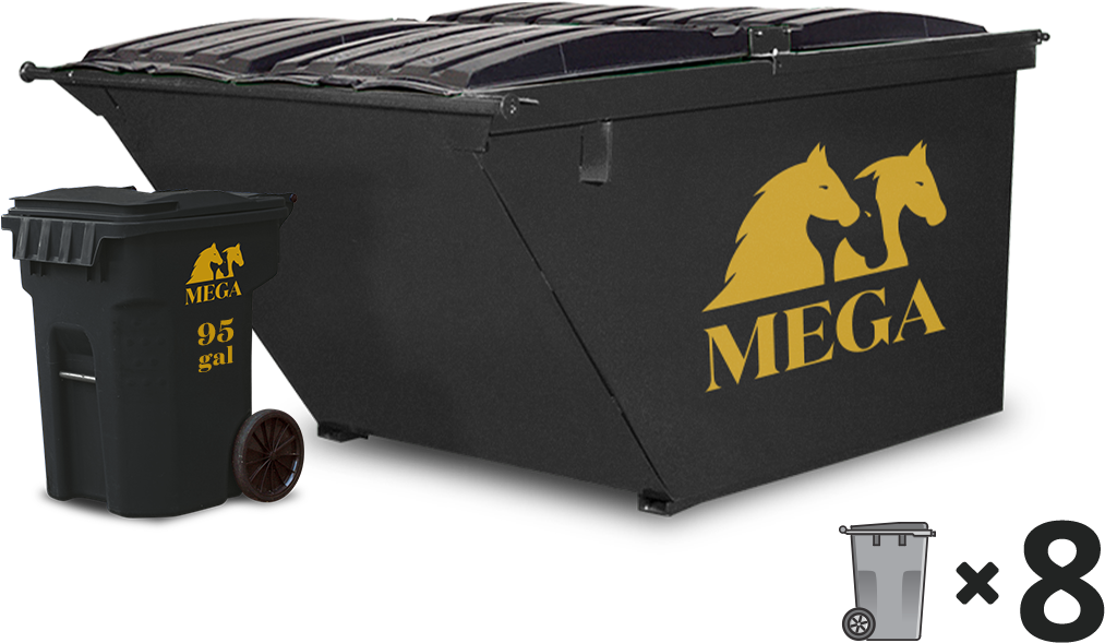 Mega Waste Containers Black