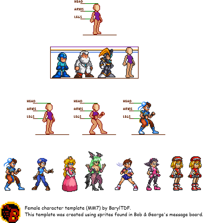 Megaman Sprite Character Template