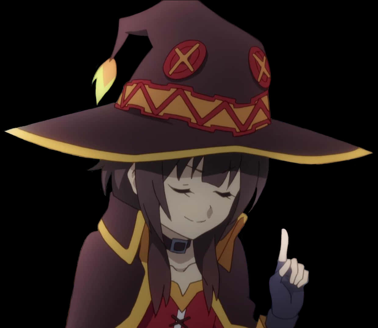 Megumin Smiling With Finger Raised