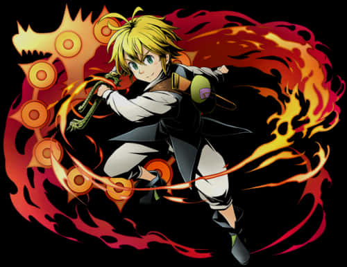 Meliodas Demon Power Anime Artwork