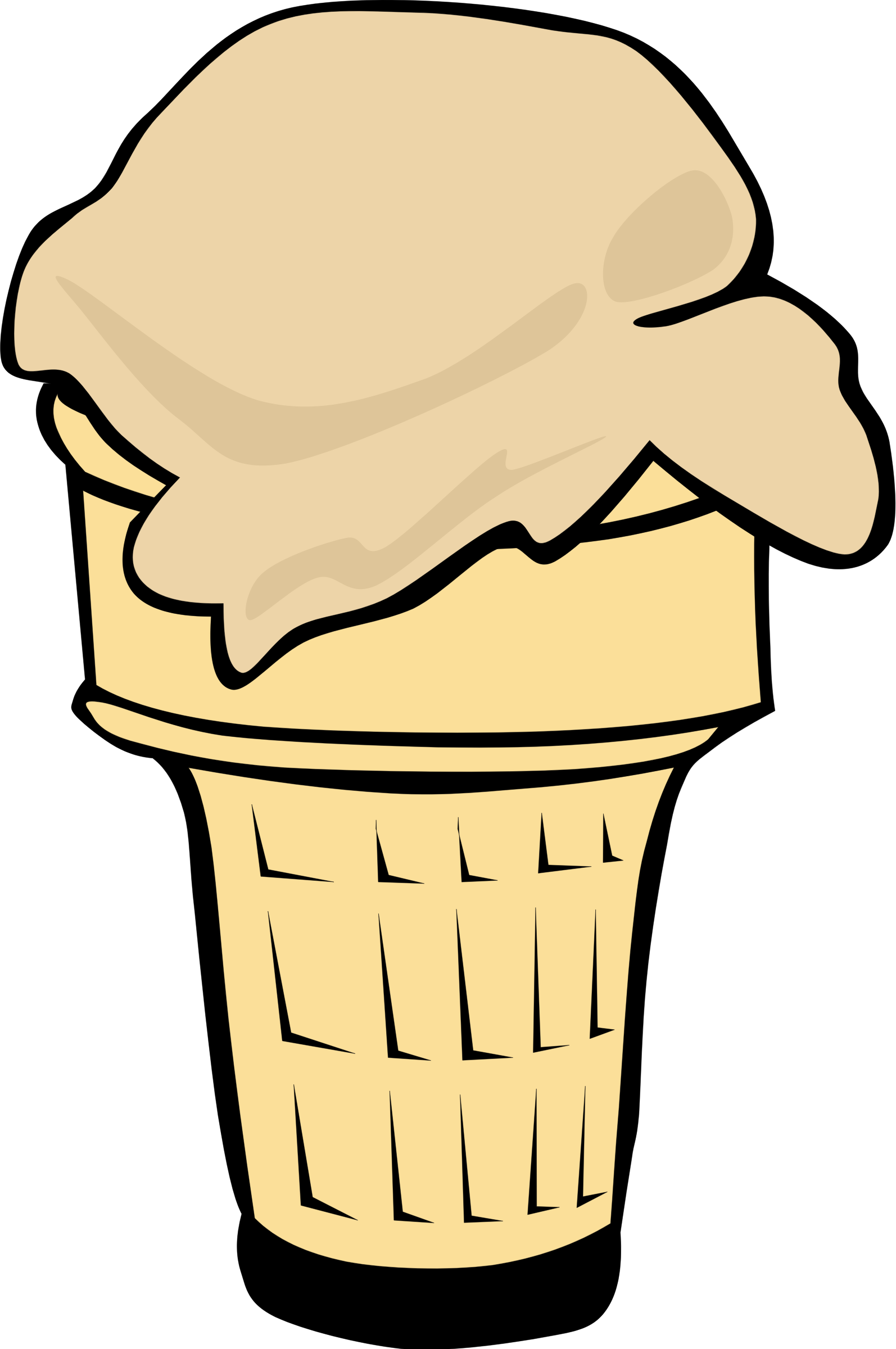 Melting Vanilla Ice Cream Cone Illustration