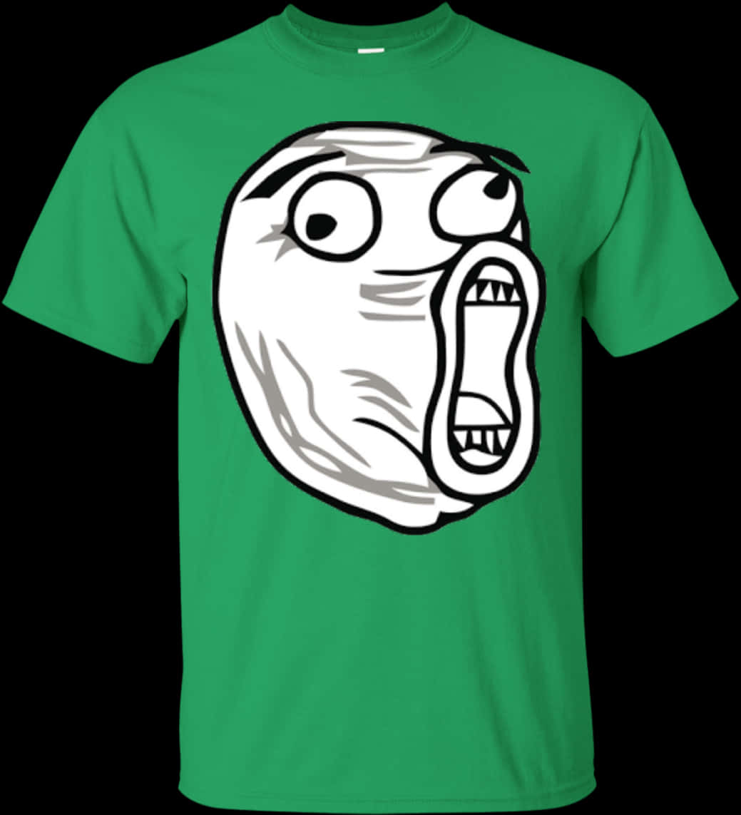 Meme Face Green T Shirt