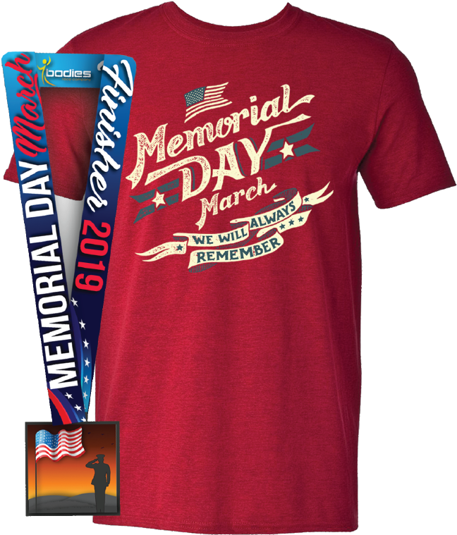 Memorial Day March Red Tshirt Design