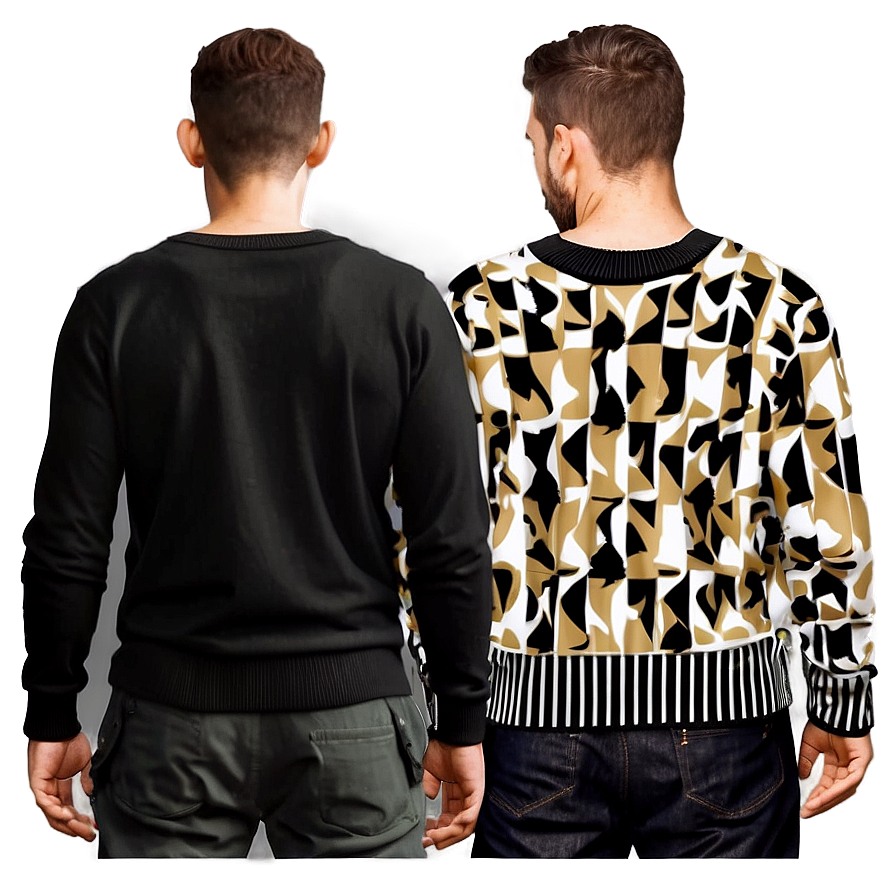 Men's Black Sweater Png Jih