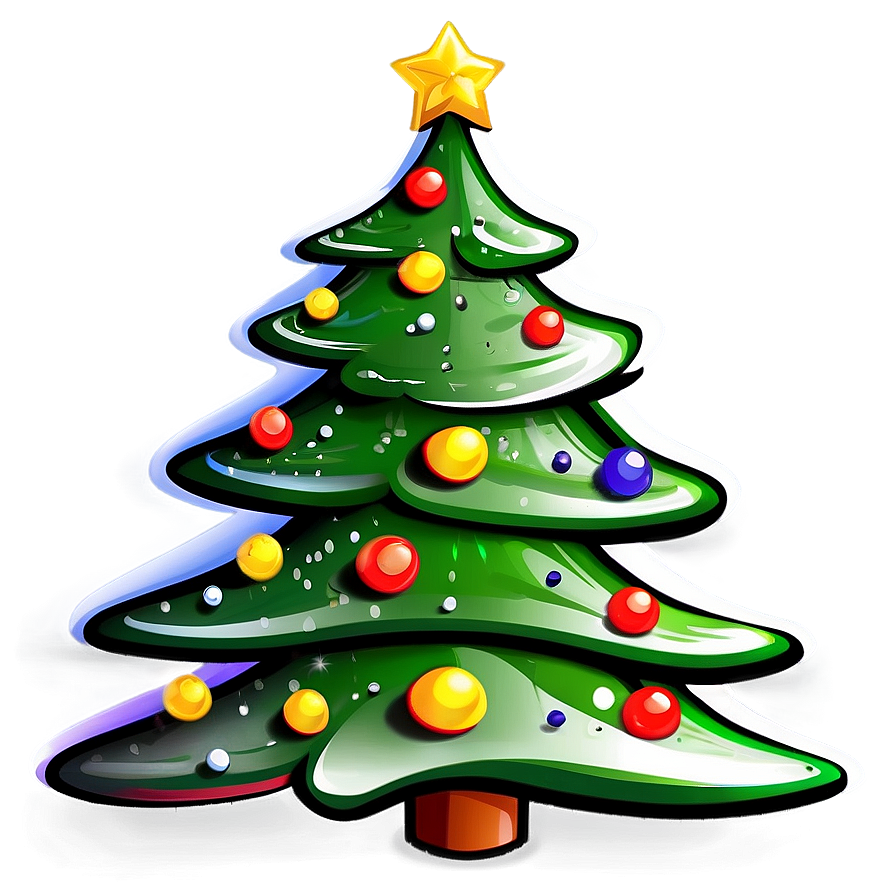 Merry Christmas Cartoon Tree Png 06132024