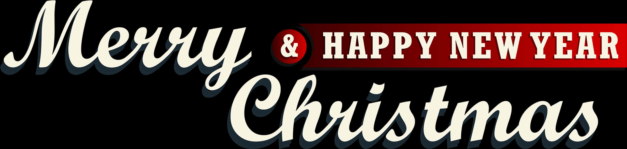 Merry Christmas Happy New Year Banner