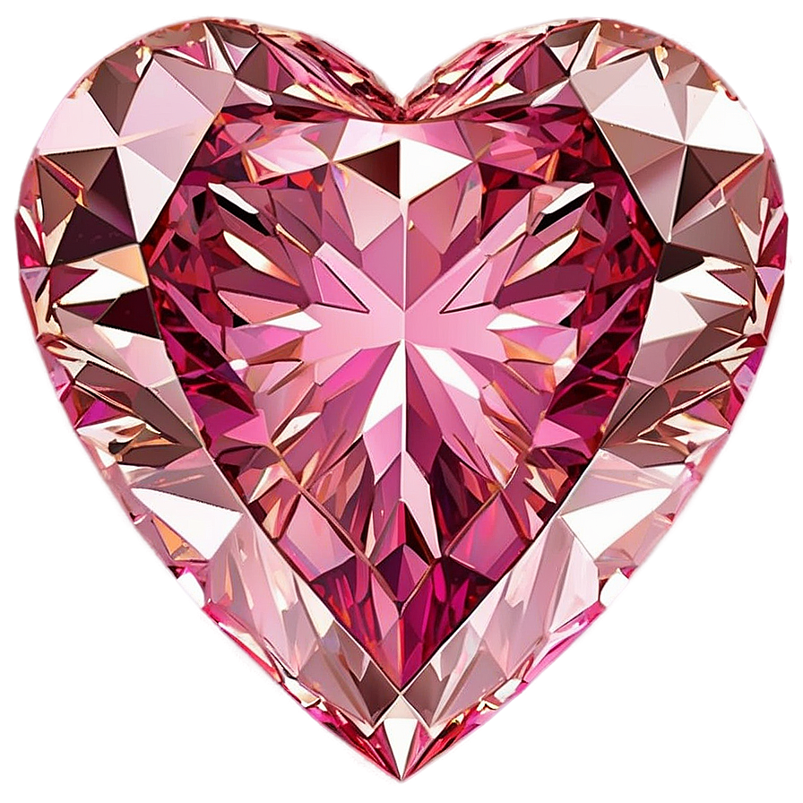 Mesmerizing Pink Heart Diamond Graphic Png Elx96