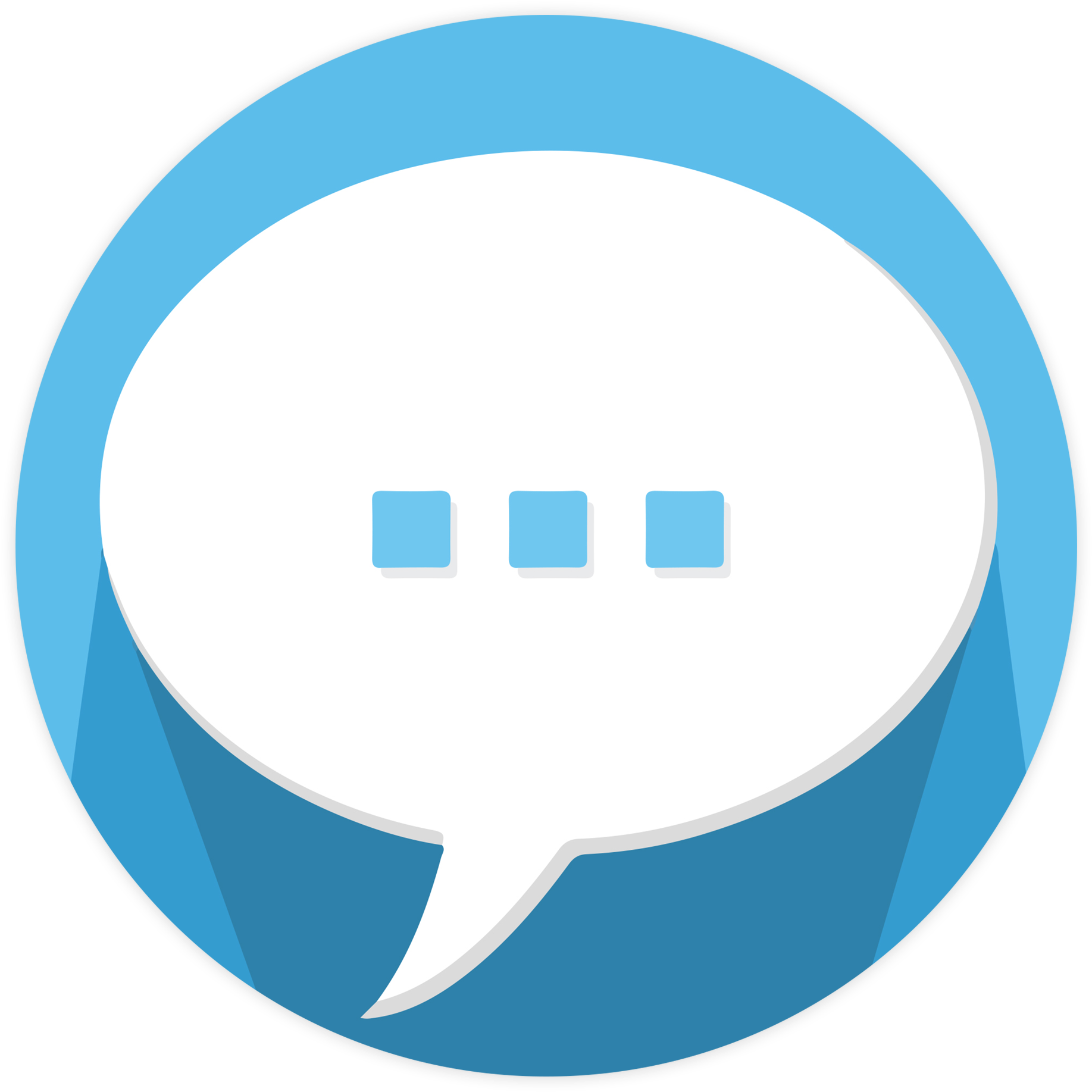 Message Bubble Icon Blue Background