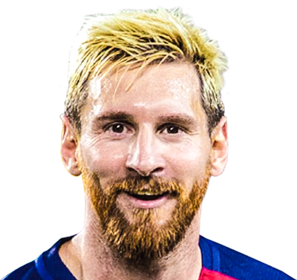 Messi Blonde Hairstyle Barcelona Jersey