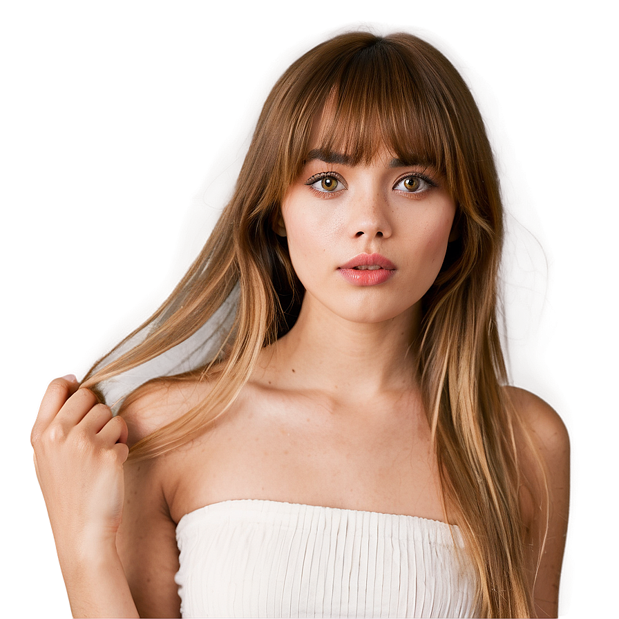 Messy Bangs Look Png 05252024