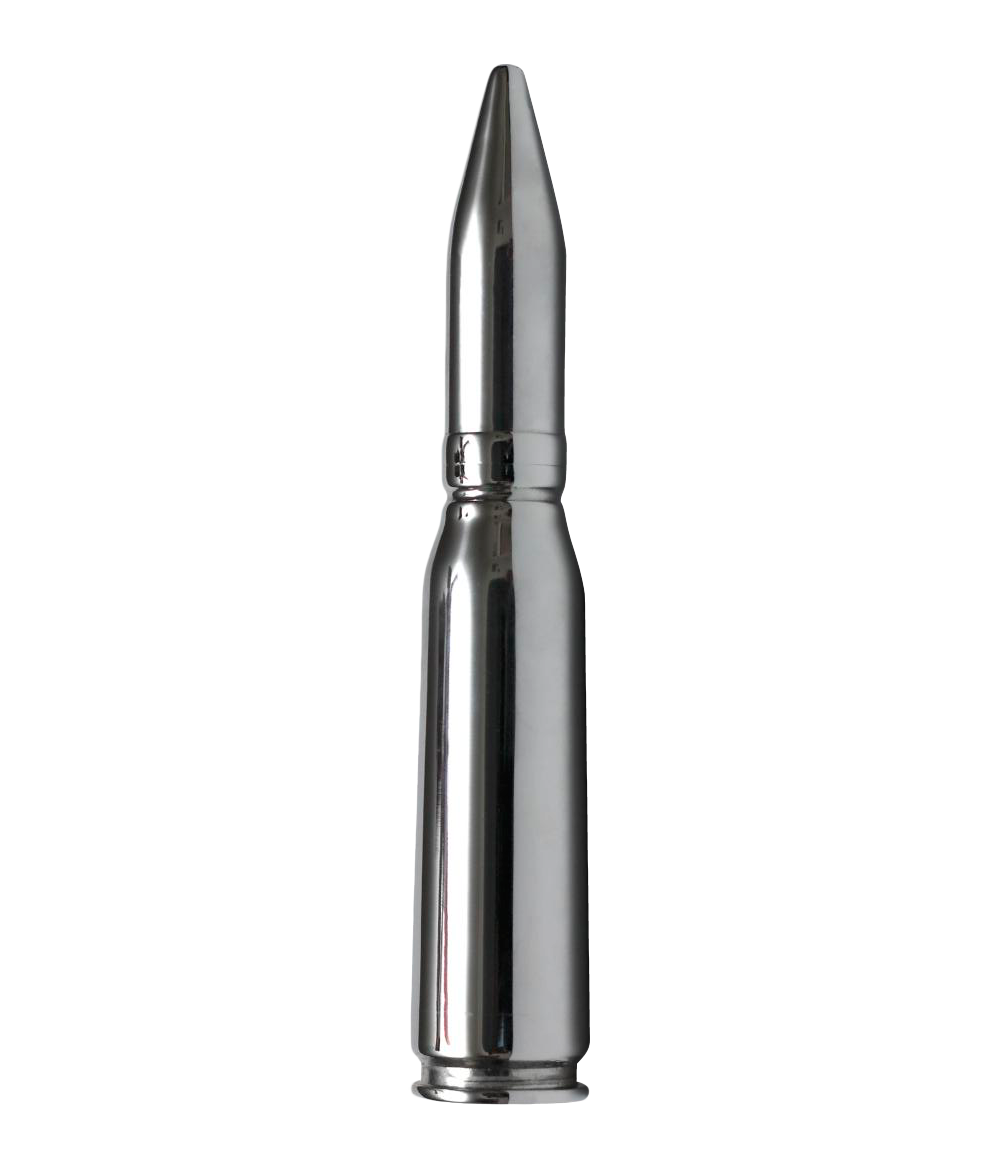 Metal Bullet Against Gray Background