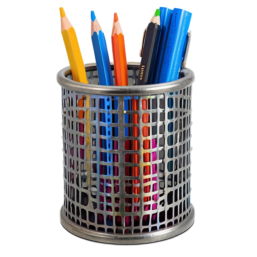 Metal Mesh Pencil Holder Png 06282024