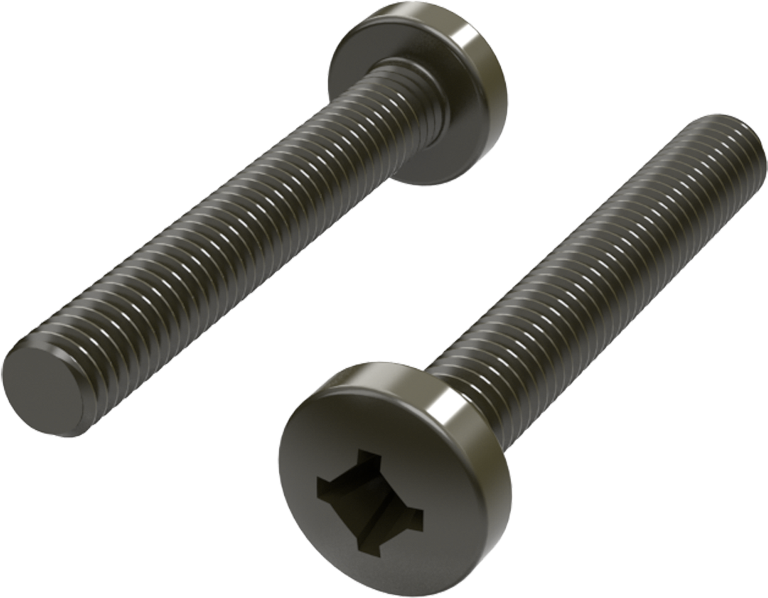 Metal Screws Isolated Background