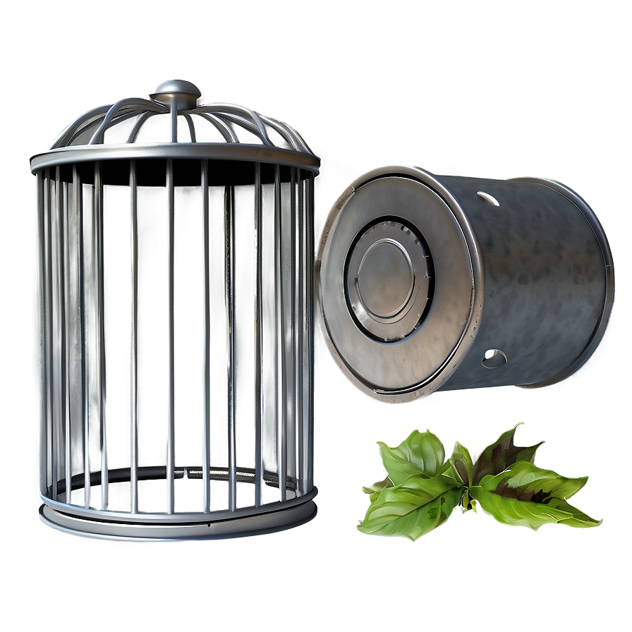 Metal Trash Bin Model Png 05252024