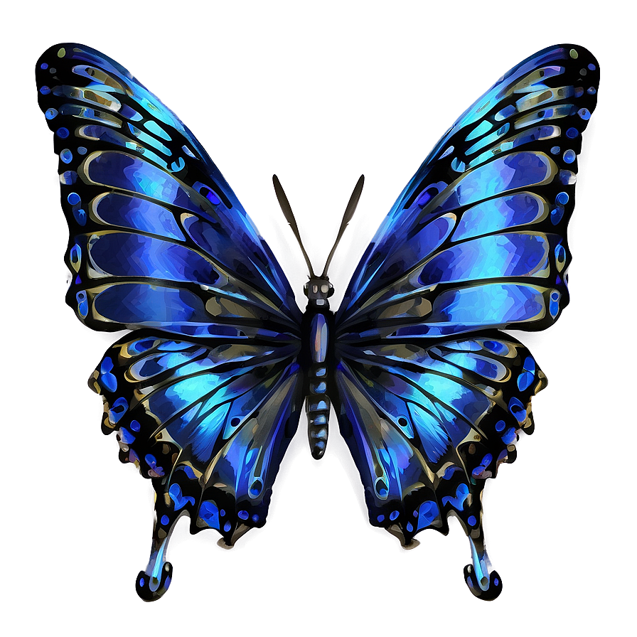 Metallic Blue Butterfly Png 05212024