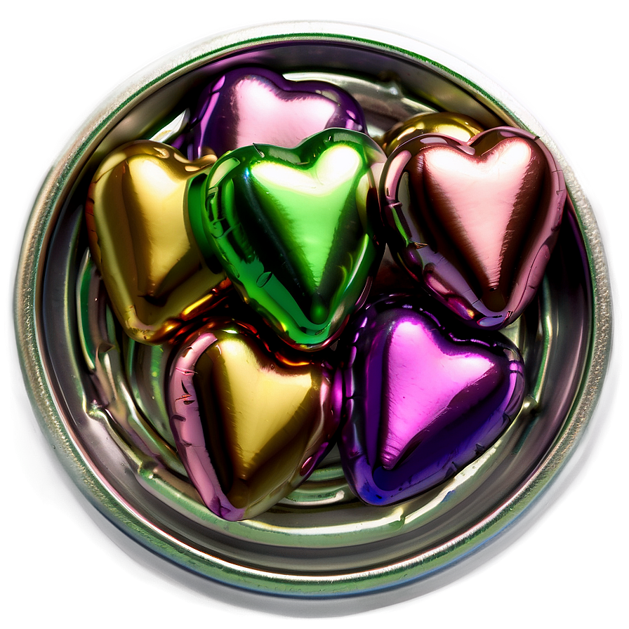 Metallic Candy Hearts Png 45