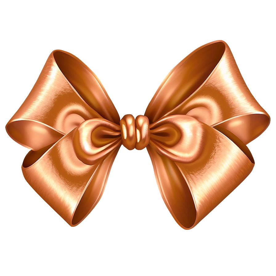 Metallic Copper Gift Bow Png Fro