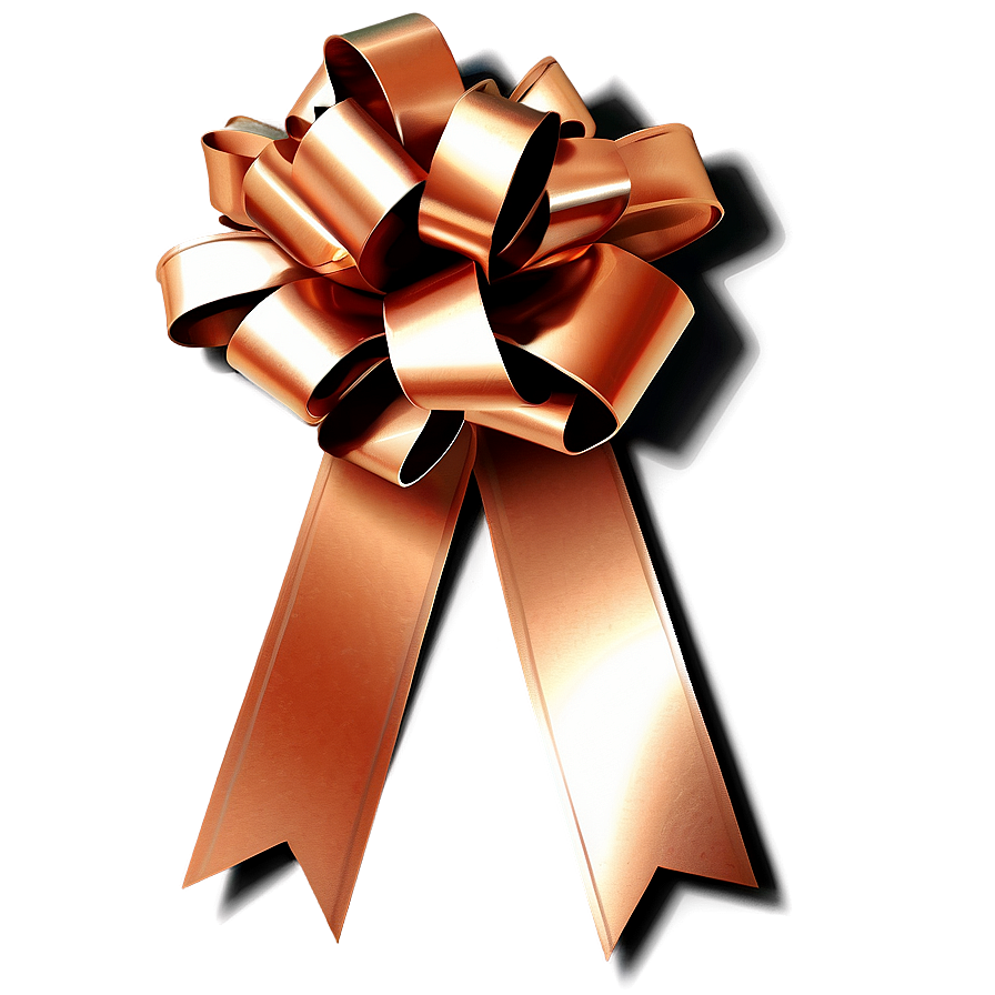 Metallic Copper Gift Bow Png Tuf89