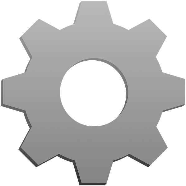 Metallic Gear Icon Graphic