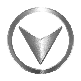 Metallic Inverted Triangle Icon