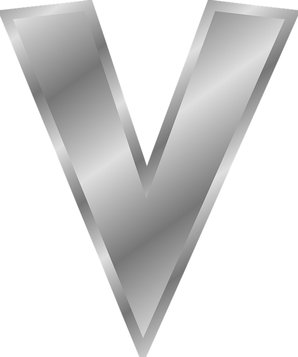 Metallic Letter V Design