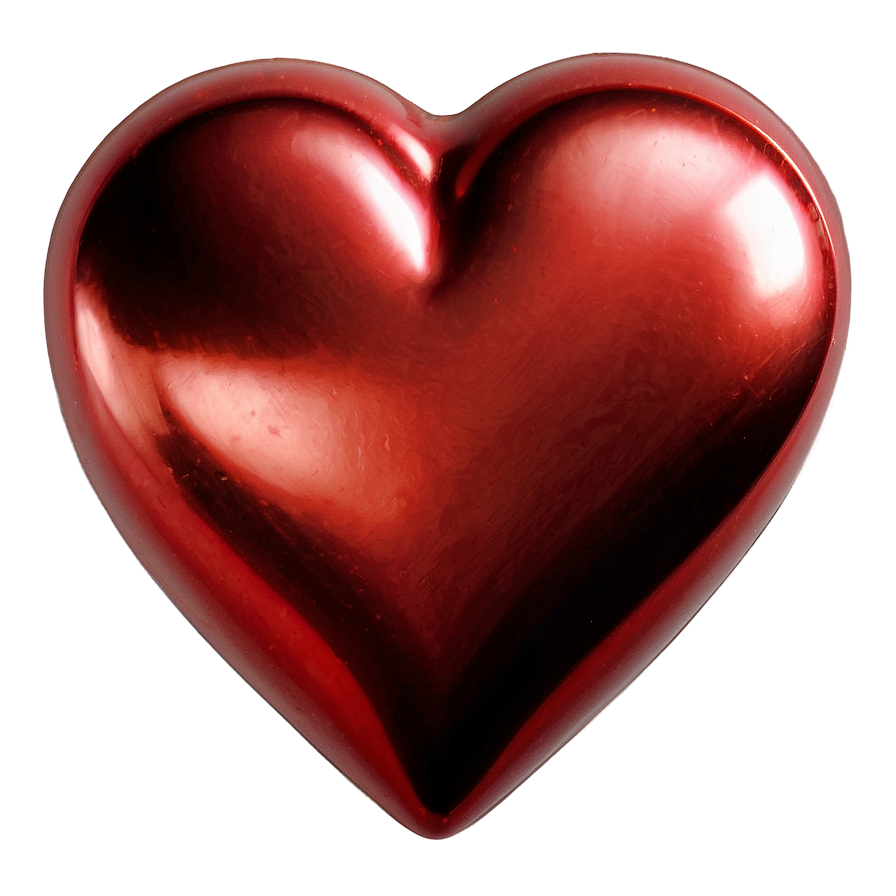 Metallic Red Heart Emoji Png 06262024